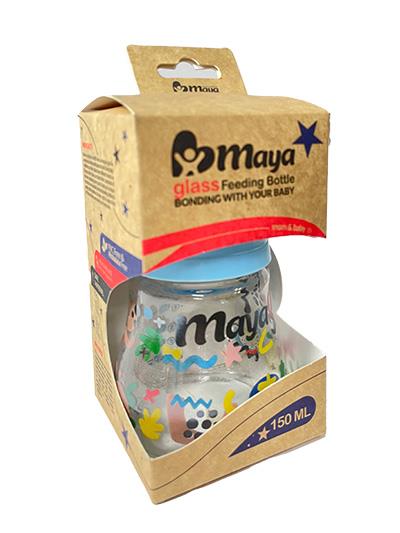 شیشه شیر خوری پیرکس دهانه گشاد 150 میل مایا ابی