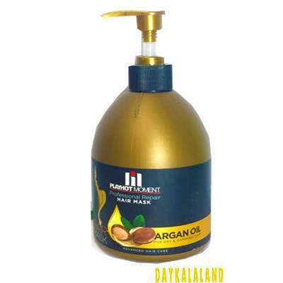 ماسک مو پمپی طلایی با روغن آرگان تقویت کننده 500 میل بی ام اس
