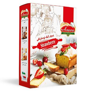 پودر کیک 500 گرمی آمون با طعم توت فرنگی