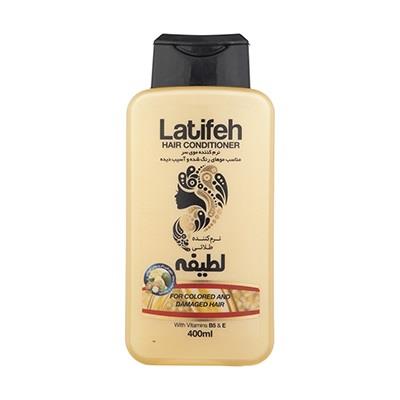نرم کننده موی سر لطیفه 400 گرمی طلایی لطیفه برای موهای رنگی و آسیب دیده با روغن آرگان و ویتامین B5&E نرم کننده موی سر لطیفه 400 گرمی طلایی لطیفه برای موهای رنگی و آسیب دیده با روغن آرگان و ویتامین B5&E