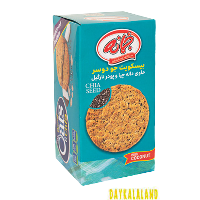 بیسکوئیت جعبه ای حمانه با دانه چیا و نارگیل 185 گرمی