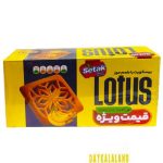 بیسکویت لوتوس خانواده ستاک 900 گرمی موزی جعبه ای زرد