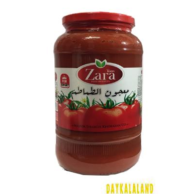 رب گوجه فرنگی شیشه ای 1300 گرمی زارا توس بزرگ