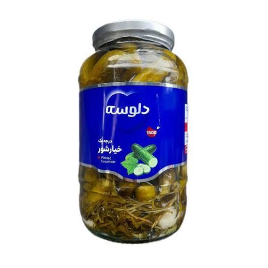 خیار شور درجه یک 1.5 کیلویی دلوسه ( دو تابخری سه تا میبری)